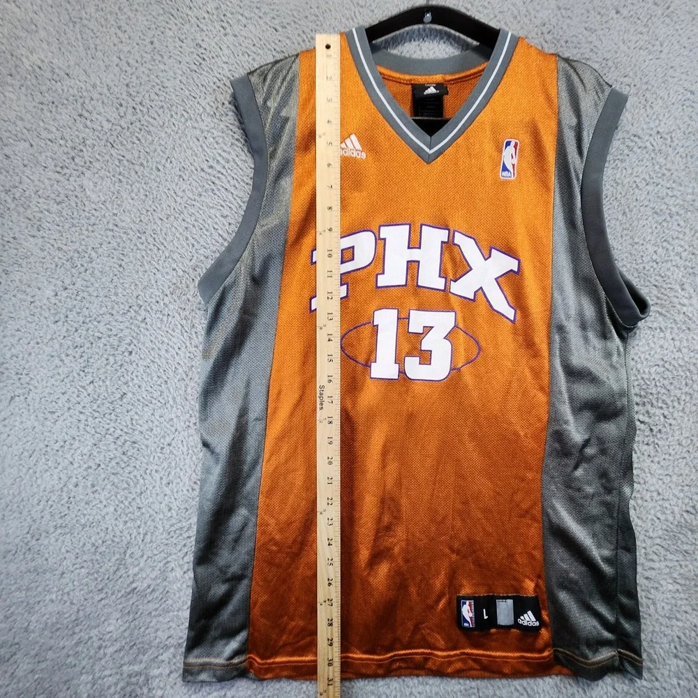 Vintage Steve Nash Phoenix Suns Adidas Basketball Jersey Size L #13 100% Nylon‎